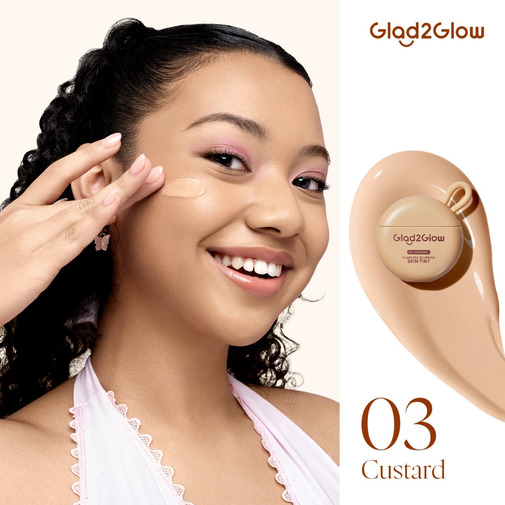 [NEW LAUNCH] Glad2Glow FLAWLESS BLURRING SKIN TINT 30G Concealer Foundation Bedak padat Make up Lightweight Coverage Long-lasting 12-Hour Soft-Focus Flawless Skin oil-control  Bio-Mimetic Film Technology Squalane Care g2glow official store