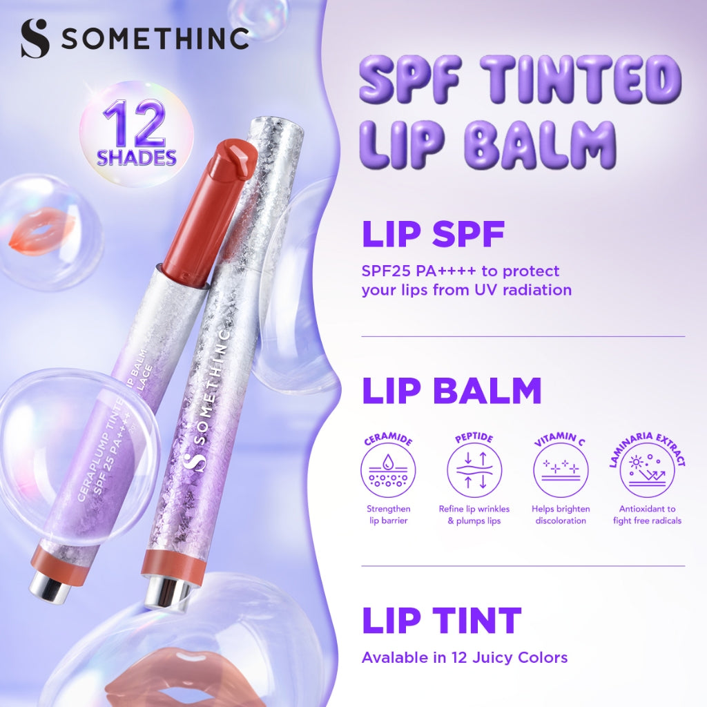 [SUPER BEAUTY DAY SPECIAL] SOMETHINC [3 PCS] Best Three Skincare Set (Glass-C 12% Vitamin C+ GlutaBright™ + Ferulic Serum + Calm Down Skinpair R-Cover Cream  + Ceraplump Tinted Lip Balm SPF25 PA++++)