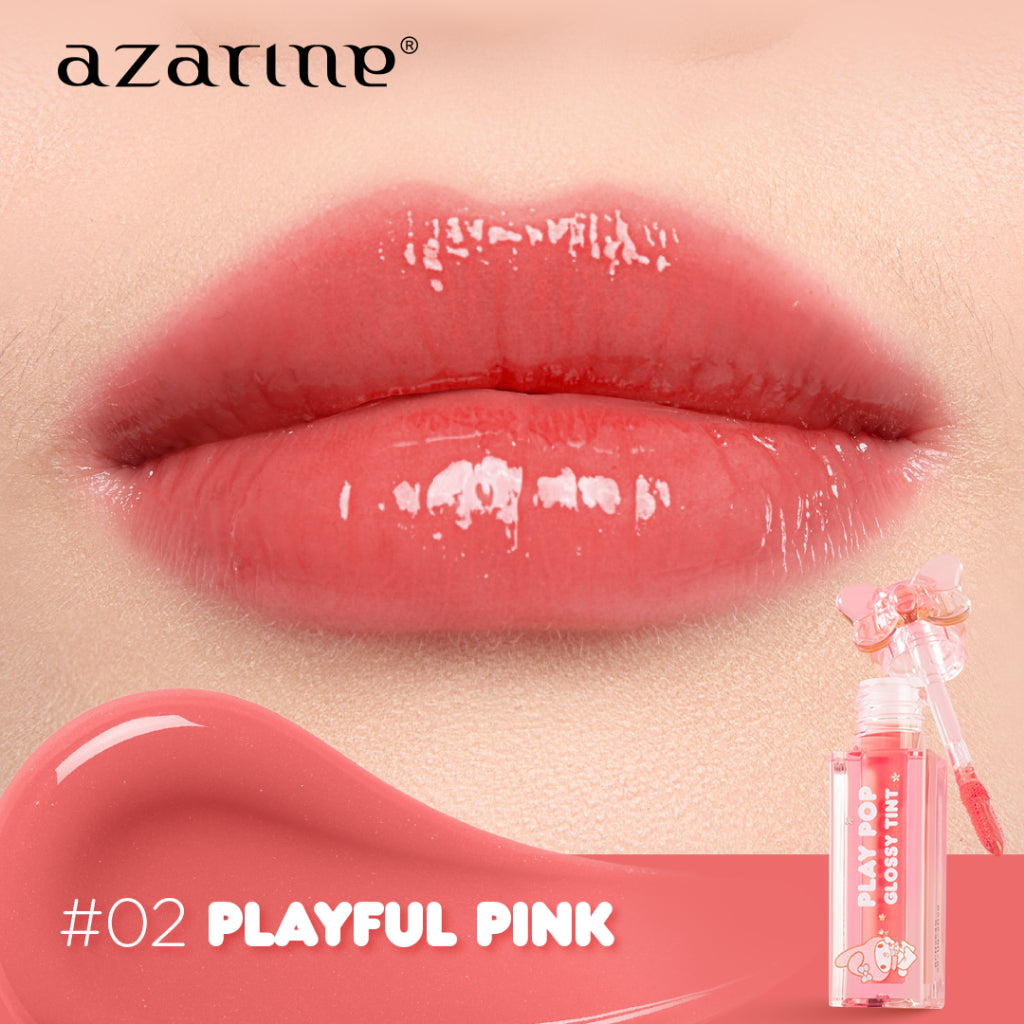 Azarine Sharp & Shine [2 PCS] Intense Bold Starliner Eyeliner Hitam Longlasting Waterproof Anti Luntur/High Up! Lashting Mascara + Play Pop Glossy Tint Liptint Glossy Tahan Lama Extra Moisturizing Hyaluronic Acid Peptide Melembabkan Menutrisi Bibir Kering