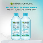 (PAKET HEMAT) Garnier Micellar x2 400ml + Bright Complete Kit - Serum 30 ml + Overnight Serum 30ml + Night Cream 50ml + Day Cream 50ml + Sunscreen