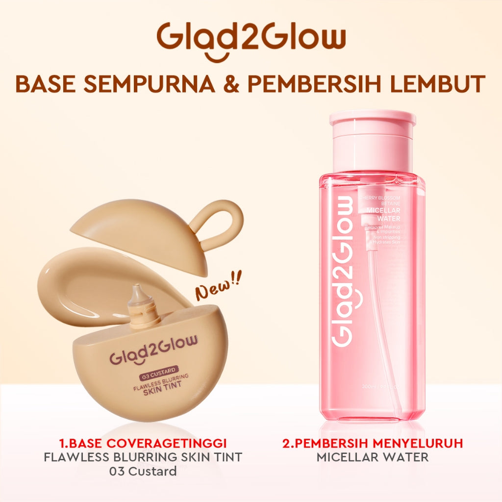 [NEW LAUNCH] Glad2Glow FLAWLESS BLURRING SKIN TINT 30G Concealer Foundation Bedak padat Make up Lightweight Coverage Long-lasting 12-Hour Soft-Focus Flawless Skin oil-control  Bio-Mimetic Film Technology Squalane Care g2glow official store