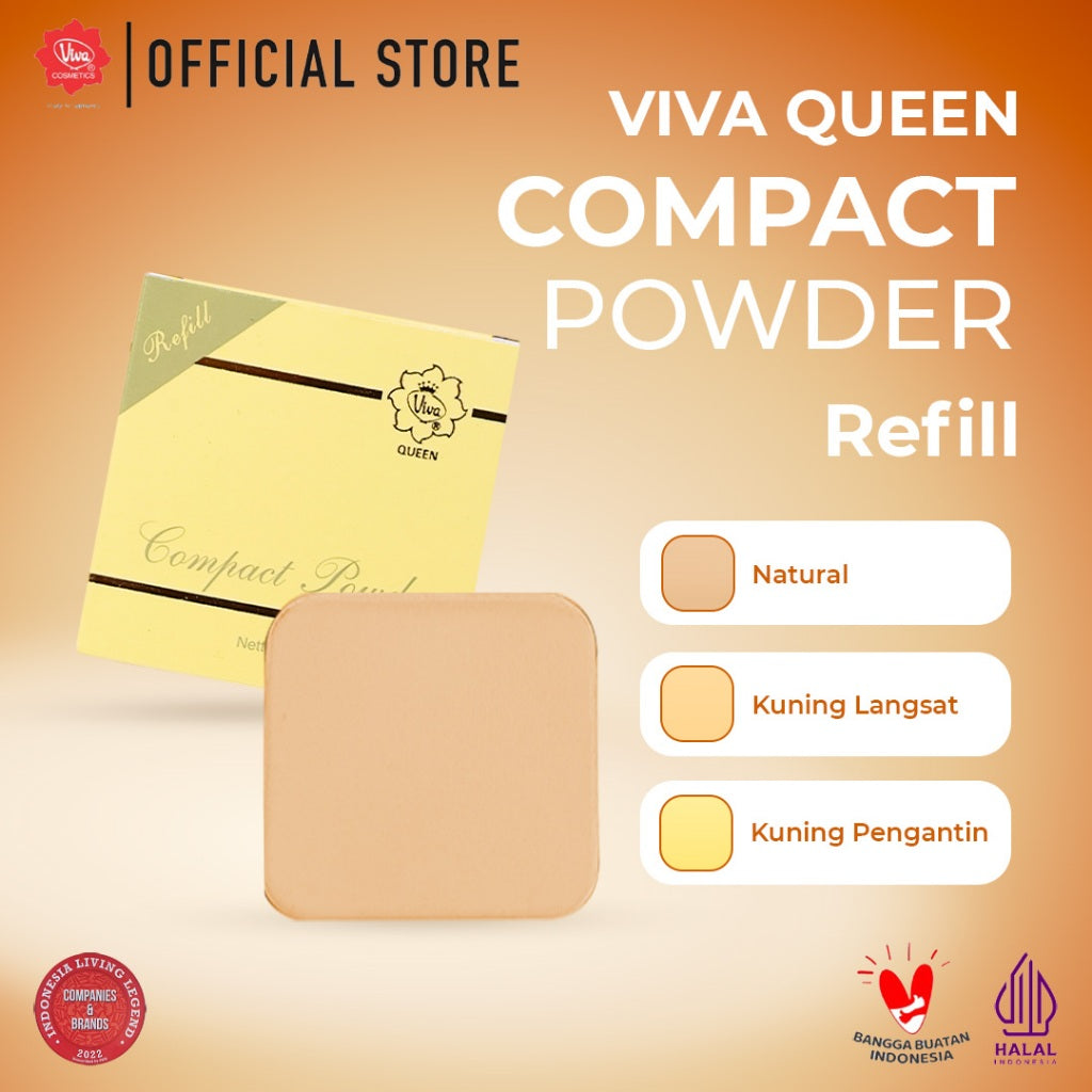 (Refill) Viva Queen Compact Powder - 12 gr (tersedia 3 varian warna)