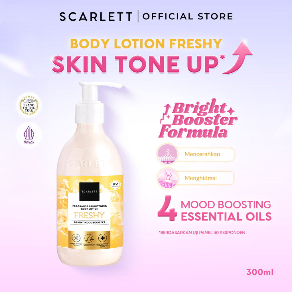 Scarlett Whitening New! Fragrance Brightening Body Lotion Bright Mood Booster Freshy