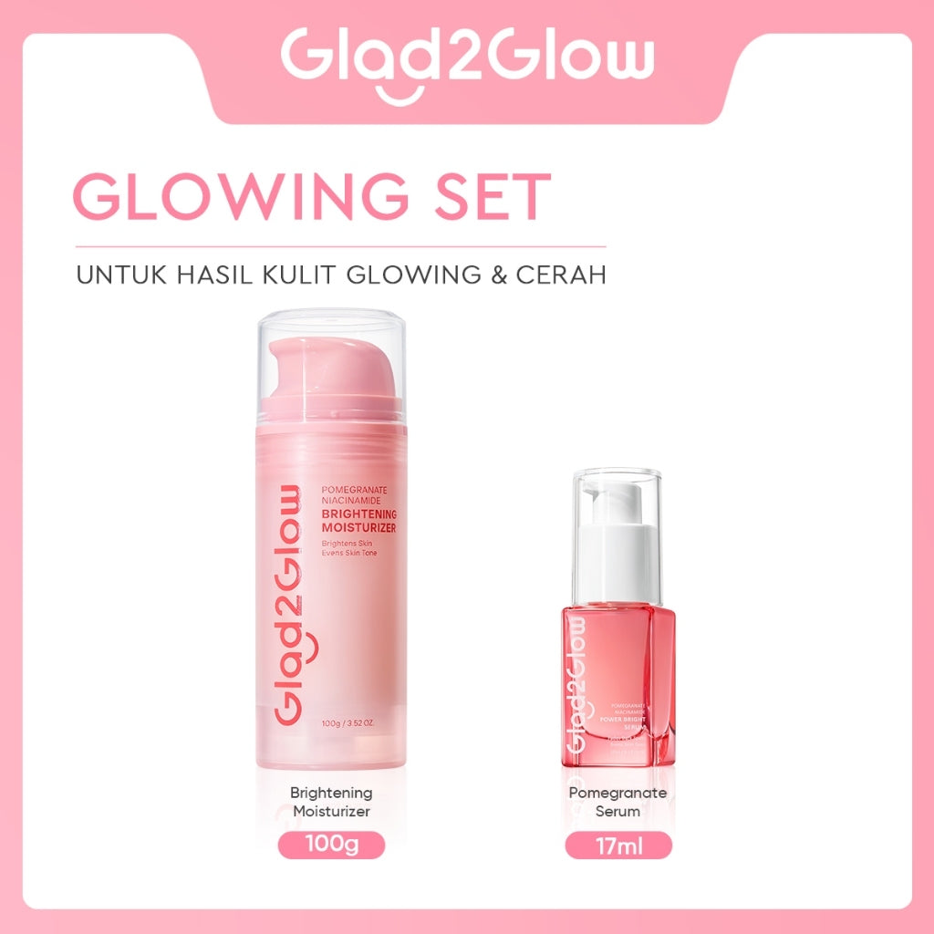 [Isi Besar Hemat]Glad2Glow Pomegranate Niacinamide Brightening Moisturizer 100g Mencerahkan Pemutih Kulit Gel Pelembab Bercahaya Krim Siang dan Malam Perawatan Kulit Ekstrak Delima Asam Lemak Asam Delima Pelembab Esensi Wajah Perawatan g2g official store