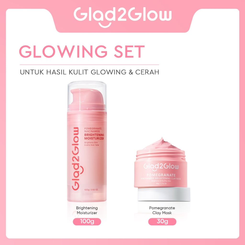[Isi Besar Hemat]Glad2Glow Pomegranate Niacinamide Brightening Moisturizer 100g Mencerahkan Pemutih Kulit Gel Pelembab Bercahaya Krim Siang dan Malam Perawatan Kulit Ekstrak Delima Asam Lemak Asam Delima Pelembab Esensi Wajah Perawatan g2g official store