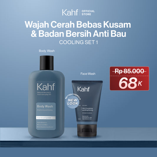 [KAHF BUNDLE 2IN1 PAKET PERAWATAN DAILY USE ESSENTIALS : WAJAH CERAH BEBAS KUSAM + BADAN BERSIH ANTI BAU] Paket Cleansing (Face Wash + Body Wash) - Suitable for Daily Use