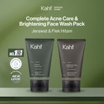 [SPECIAL 11.11 : B2G5 - KAHF BUNDLE 2IN1 PAKET FACIAL WASH] Complete Acne Care & Brightening Face Wash Pack 100 ml isi 2 pcs - Wajah Glowing, Cerah, Anti Ketarik, & Bebas Kusam - Bundle Perawatan Wajah Pria - Kombinasi Sabun Cuci Muka Sesuai Kondisi Kulit