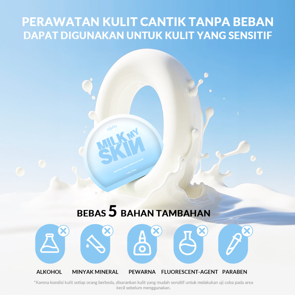 [GET 10] Jejuby Rice Milk Aqua Ampoule Mask | Sheet Mask | Masker Perawatan Wajah