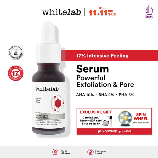 Whitelab 17% Intensive Peeling AHA BHA PHA Serum - Serum Eksfoliasi Pengangkat Sel Kulit Mati Memperbaiki Tekstur Kulit Sebum Melting Komedo [BPOM]