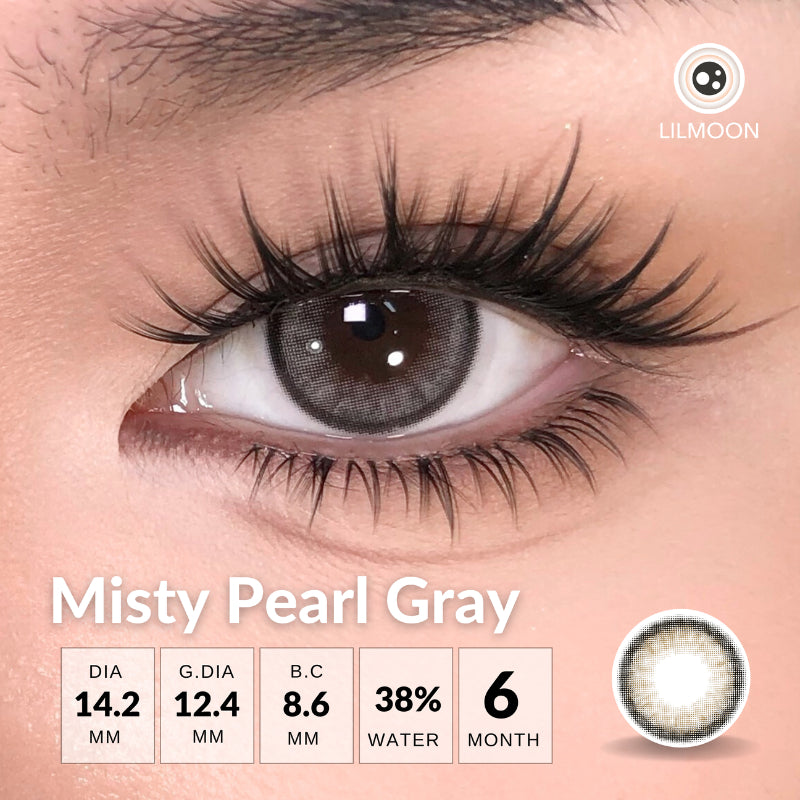 [Fuji Favorite] [New Arrival] Lilmoon Softlens Misty Pearl Gray – Softlens Minus 0 s/d -8.50, Warna Natural Jepang