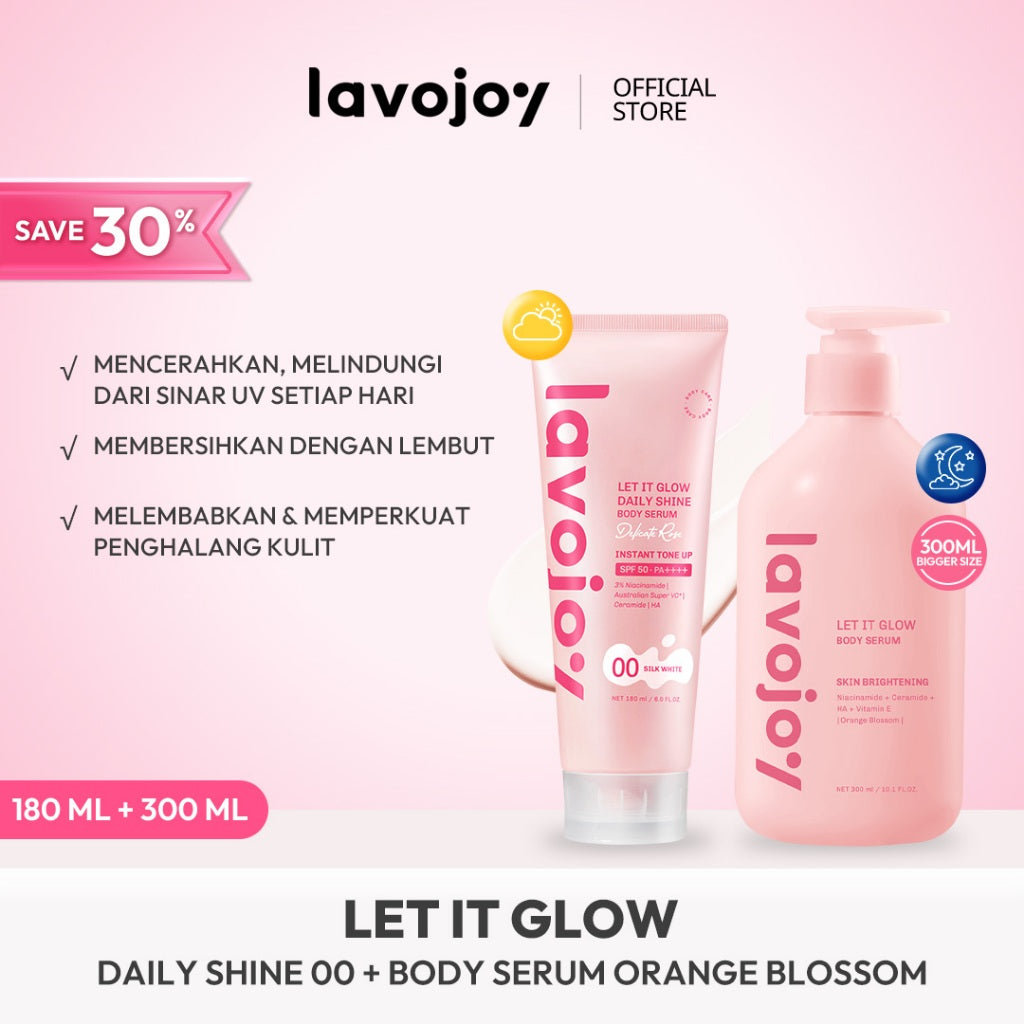 [BIGGER SIZE] Lavojoy Let it Glow Body Serum Orange Blossom 300ml | Body Serum Untuk Mencerahkan Dan Melembabkan Kulit Dengan Niacinamide + Ceramide + Vitamin E
