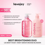 [ECONOMIC BUNDLE] Lavojoy 2in1 Brightening care | Body Serum 300ml + Body wash 300ml | Perawatan untuk Mencerahkan dan Melembabkan kulit dengan Niacinamide + Ceramide + Vitamin E