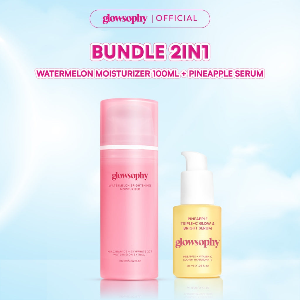 Glowsophy Watermelon Brightening Moisturizer Gel 100ml - Pelembab Wajah Ringan Mencerahkan Kulit dan Meratakan Warna Kulit Kusam Krim Siang dan Malam Perawatan Kulit Ekstrak Watermelon Pelembab Esensi Wajah Perawatan Kulit Pembersih