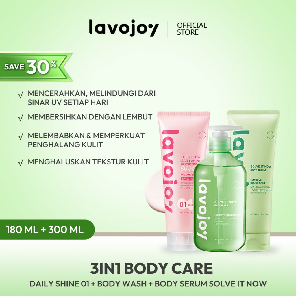 Lavojoy Solve It Now Body Serum | Body Lotion Untuk Melembabkan Kulit Sensitif,  Merawat Kulit Berjerawat, Menghaluskan Tekstur Kulit Kasar Dan Anti Jerawat | Mengandung Amino Acid, AHA, BHA Dan Zinc PCA