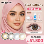[MCN direkomendasikan]Magister soflens 1 paket lengkap air soflens dan Tweezer perawatan 14.0mm~14.5mm Softlens