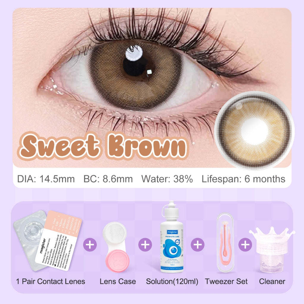 [Mata Besar Yang Polos]Magister Softlens 14.50MM Minus (0.00 s/d -6.00) Sepasang Softlens free Air softlens Stick Kit dan Lens cleaner