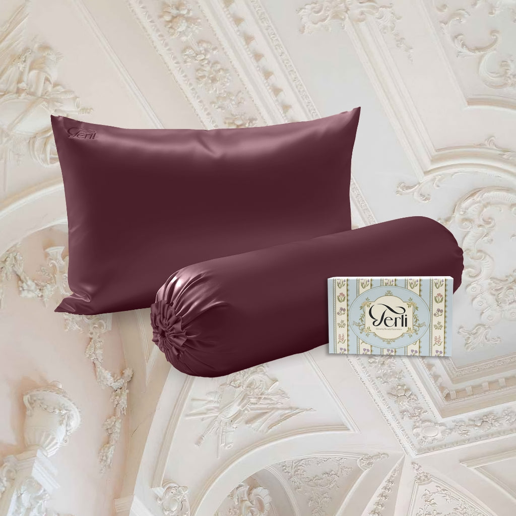 BUNDLE Sarung Bantal dan Guling Set PREMIUM Satin Silk Beauty Boost Pillowcase dan Bolster Case