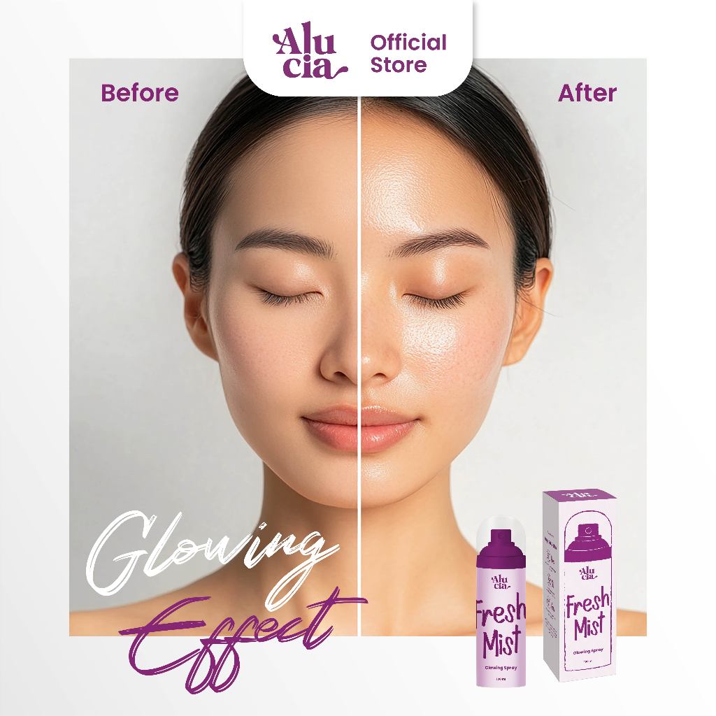 ALUCIA | Fresh Mist Glowing Spray with Essence Serum Face Spray Face Mist 100ml Hydrating Mist Toner Setting Spray with Three Functions in One Spray Facemist by Alucia