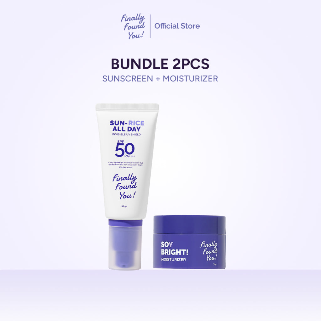 Finally Found You! BUNDLE SOY Bright! Moisturizer 30gr & SUN-RICE ALL DAY Invisible UV Shield 50ml