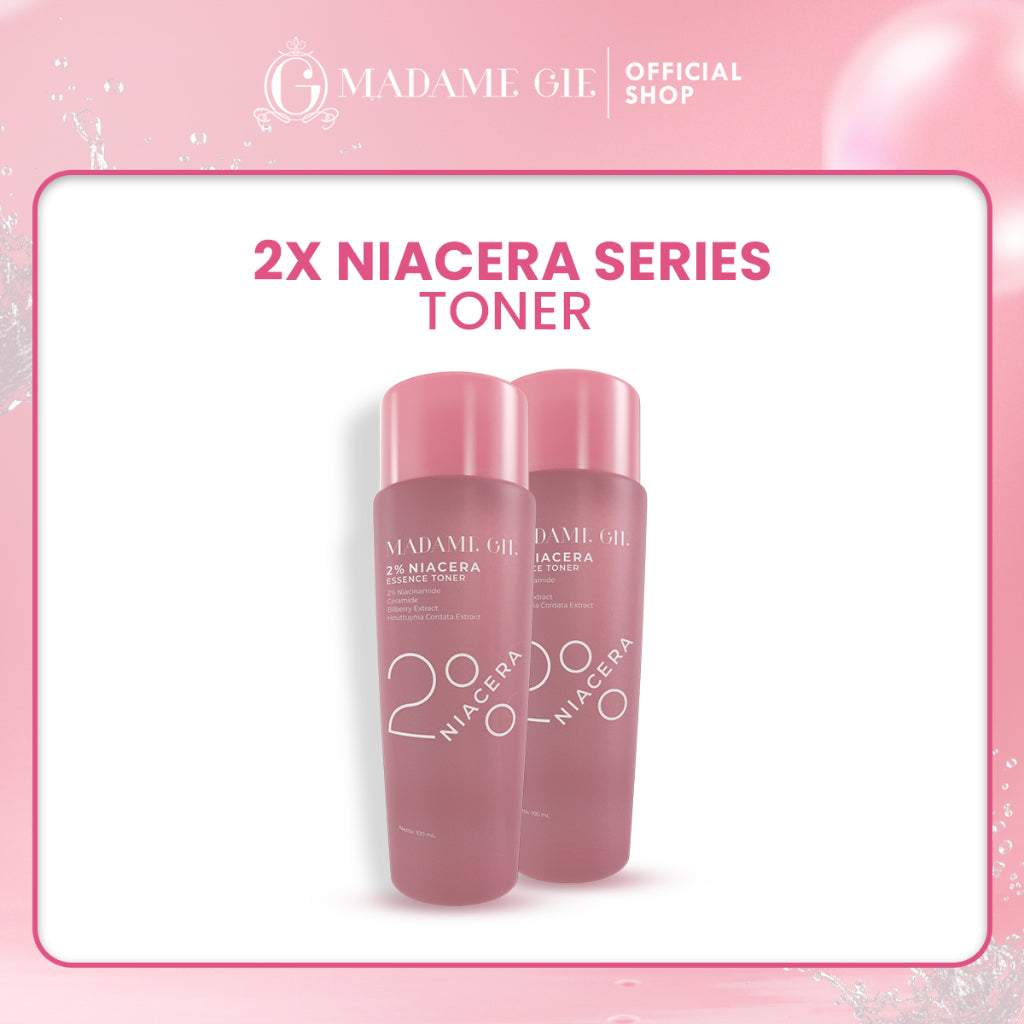 Madame Gie Niacera Bundle All in 1 Skincare Complete Mencerahkan Wajah - Niacera Moisturizer + 10%Niacera Serum + 2%Niacera Essence Serum