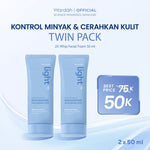 [TWINPACK] Light+ by Wardah Low pH Nano Niacinamide Hyaluronic Zinc Whip Facial Foam 100 ml | Light+ by Wardah Low pH Nano Niacinamide Low Molecular Hyaluronic Gentle Facial Wash 100 ml | Lightening Facial Wash Skincare Face Wash Sabun Cuci Muka