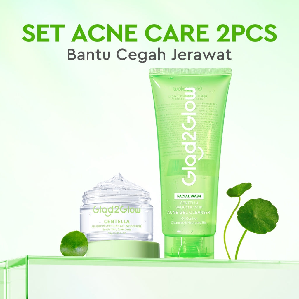 [Big Size]Glad2Glow Centella Salicylic Acid Acne Gel Cleanser 150ml facial wash skincare face wash sabun cuci muka cleansing balm exfoliating exfoliasi wajah sabun muka pembersih wajah merawat serta membantu menenangkan jerawat menenangkan kulit