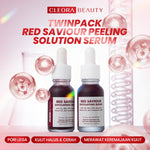 [PAKET HEMAT ISI 2] Cleora Peeling Solution Serum - Red Saviour Special Bundle Eksfoliasi Wajah Berminyak Mencerahkan Muka Kusam Paket Skincare 1 Set Lengkap Pria Dan Wanita Niacinamide Exfoliasi Scincare Mengatasi Dark Spot Mengangkat Sel Kulit Mati BPOM