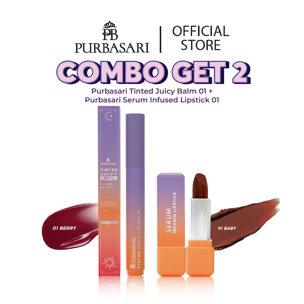 [GET 2] Purbasari Infused Serum Lipstick + PB 2in1 Tinted Juicy Balm SPF 25++++