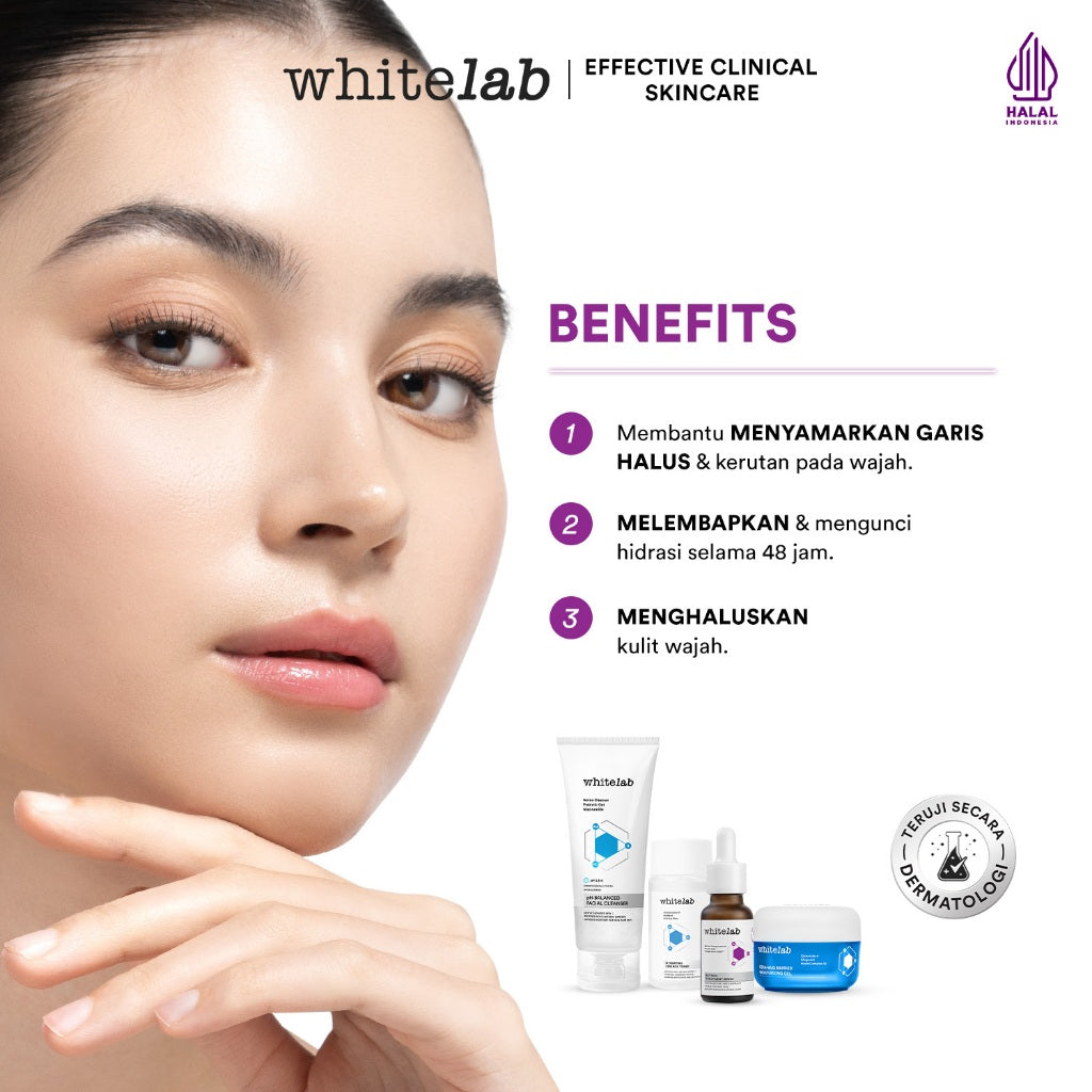 Whitelab 4 pcs Anti Aging Series - Facial Cleanser, Essence Toner, Serum, Moisturizer Paket Skincare
