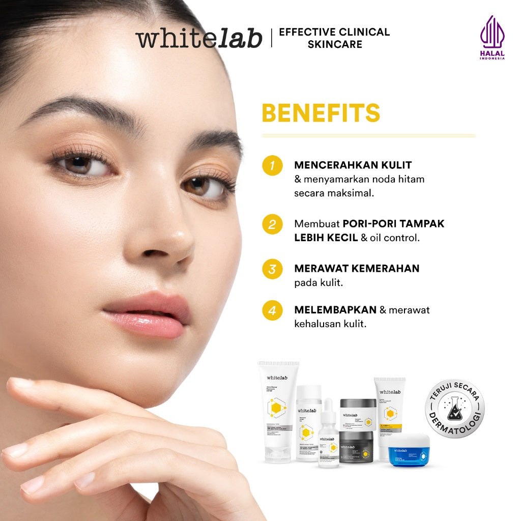 Whitelab Paket Wajah Brightening Niacinamide Facial Wash, Toner, Serum, Moisturizer, Sunscreen, Sleeping Mask - 7 pcs N-Dose+ 2.0 Skincare