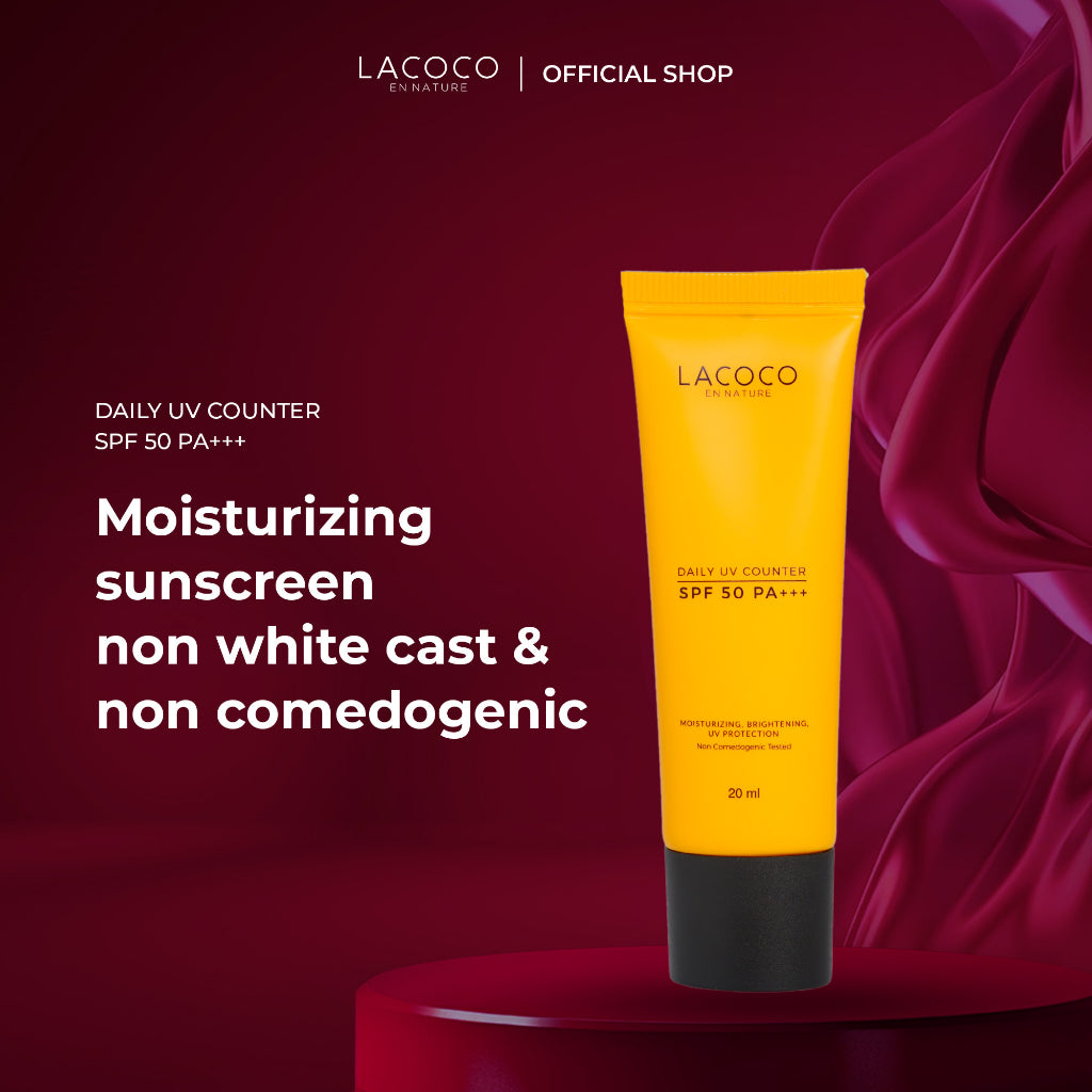 Lacoco Sunscreen Daily UV Counter SPF 50 PA+++ - Sunscreen Non Comedogenic/Melindungi Kulit dari Sinar UV