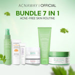 ACNAWAY Bundle 7 in 1 Skincare Routine – Perawatan Wajah Lengkap untuk Kulit Berjerawat & Sensitif facial wash cleanser moisturizer cream gel moist sunscreen acne spot acne treatment masker Acne Clear Pad Exfoliating