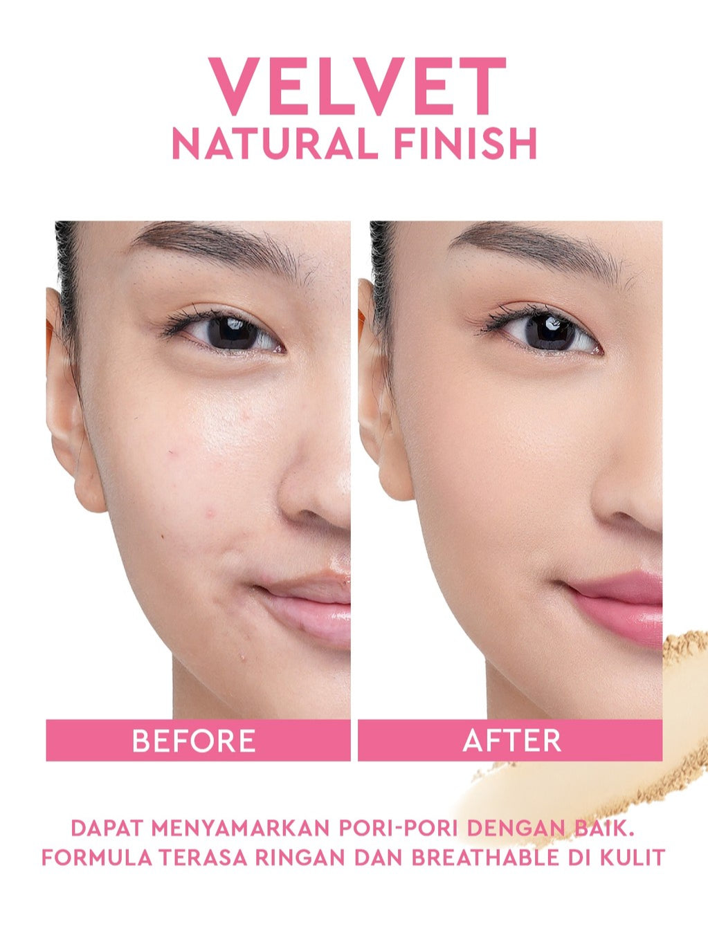 Glad2Glow Perfect Blurring Powder Foundation waterproof setting two way cake TWC Mengandung squalane dan vitamin E concealer pengontrol minyak meratakan warna kulit bantalan udara yang menjaga kelembapan alas bedak krim BB concealer g2glow official store