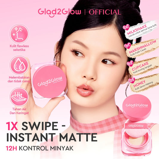Glad2Glow Perfect Blur&Cover Loose Powder oil control Finishing Kontrol Minyak Tahan Lama Anti Luntur Halus Sempurna & Cover Tinggi bedak padat bedak tabur two way cake cushion foundation setting spray make up g2g glad2glow official store