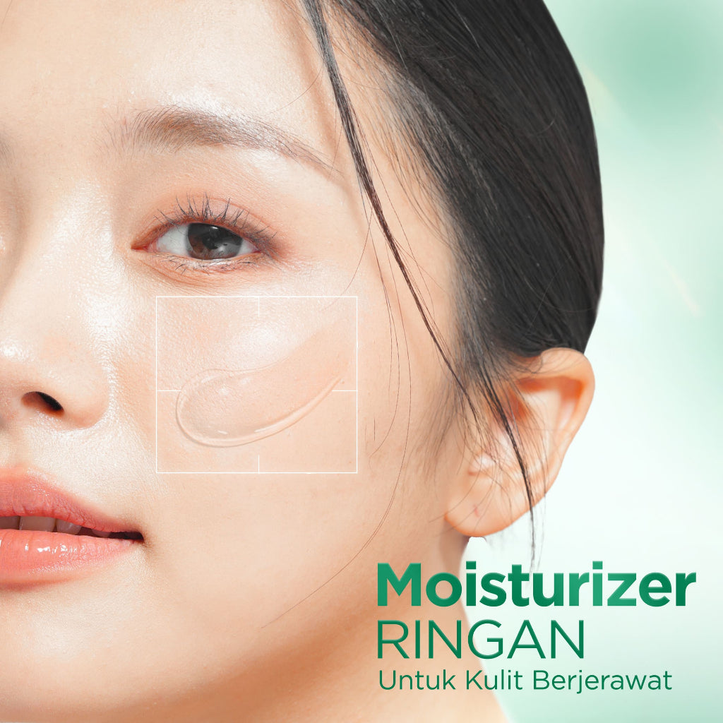 ACNAWAY Mugwort Water Gel Moisturizer - Moisture Gel Pelembab Wajah Untuk Kulit Berjerawat Acne Friendly Melembapkan Wajah Sensitif Cooling Soothing Gel Untuk Kulit Kemerahan Acne Prone Daily Moist Anti Acne Cepat Menyerap Skincare Calming Centella Cream