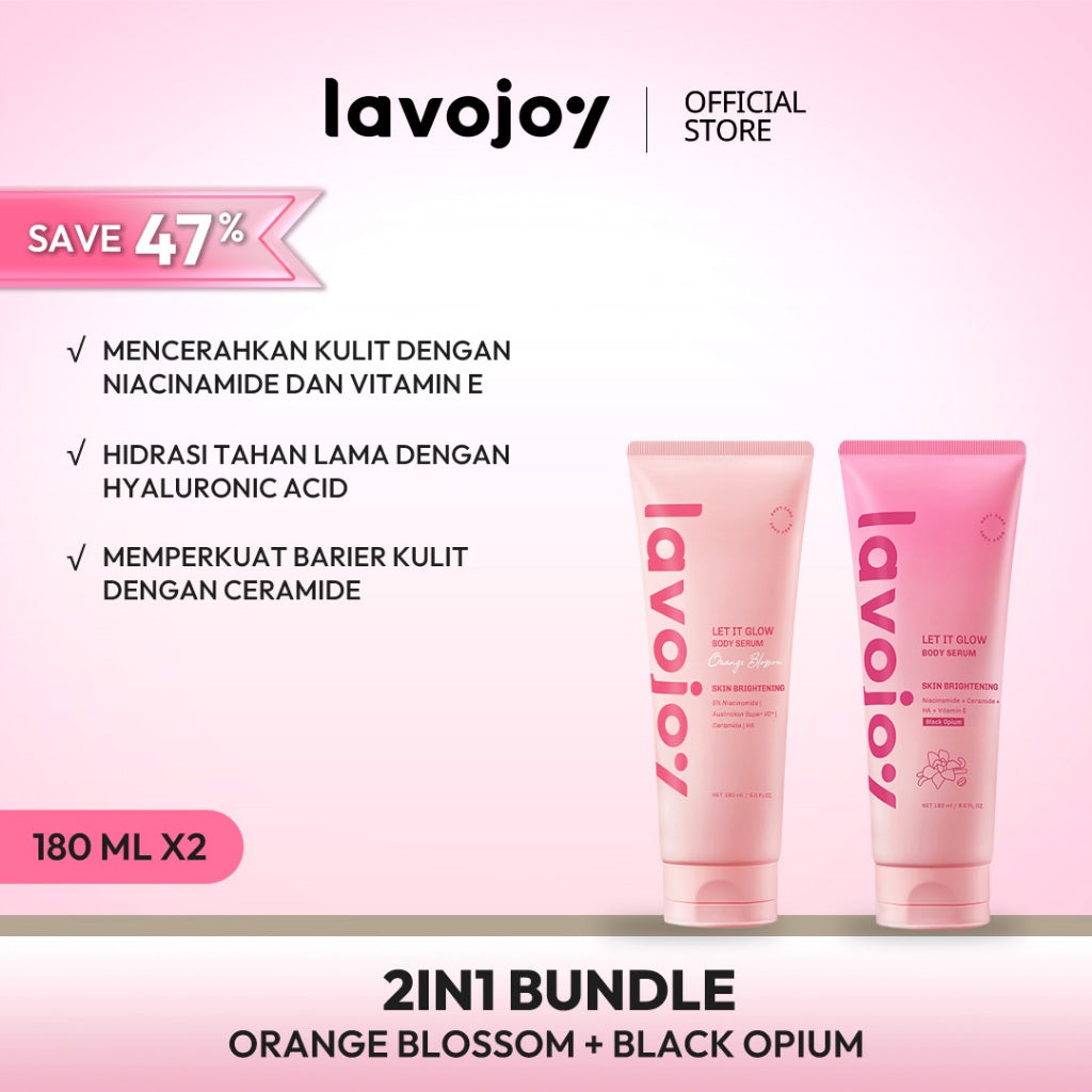 [BODY SERUM TWINPACK] Lavojoy Let It Glow Body Serum Skin Brightening Upgraded Version | Body Lotion Untuk Mencerahkan Dan Melembabkan Kulit Dengan Niacinamide + Ceramide + Vitamin E