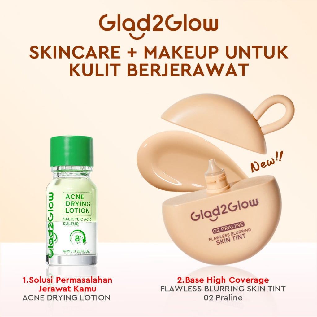 GLAD2GLOW Acne Drying Lotion Mengeringkan Jerawat 8 Jam Dengan Sulfur BHA & Bahan Alami Instant Acne Care Acne Gel Patch Spot Jerawat Serum Moisturizer Acne Skincare Wajah face wash facial Salicylic Acid Niacinamide g2glow official store