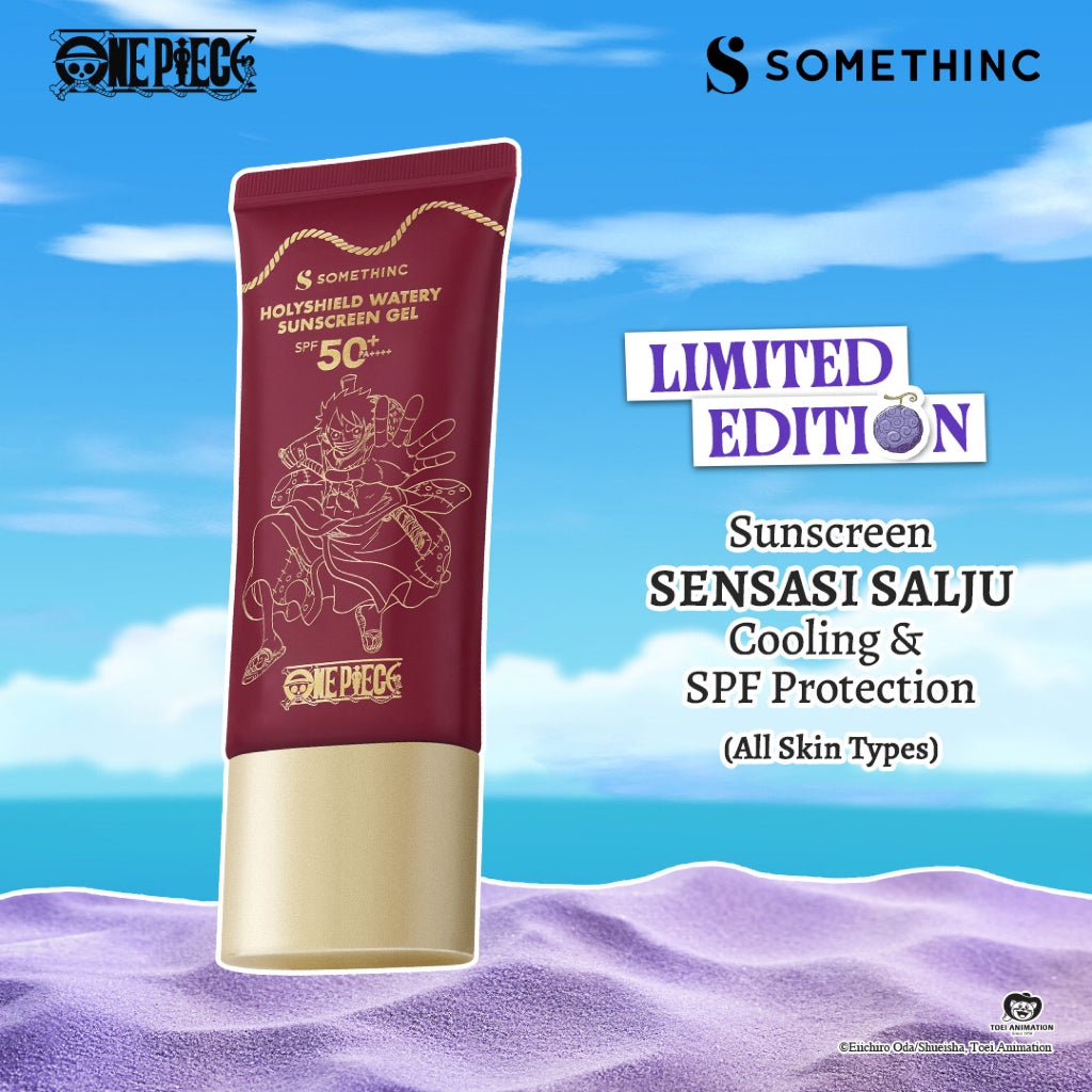 SOMETHINC ONE PIECE LIMITED EDITION SERIES - Lip Glaze, Low pH Gente Jelly, Holyshield Sunscreen Gel, Eyeshadow Palette, Liquid Eyeliner, Calm Down Cleanser| Transferproof Lip Glaze, Awet Digunakan 24 Jam|Sabun Cuci Muka Semua Jenis Muka
