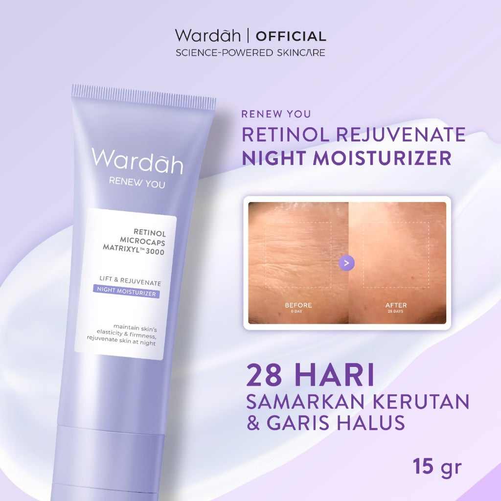 WARDAH Renew You Retinol Microcaps Matrixyl 3000 Lift & Rejuvenate Night Moisturizer - Skincare
