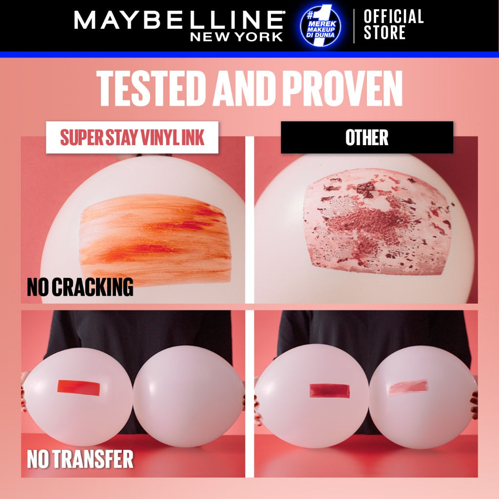 [4 NEW SHADES MILK TEA LIMITED EDITION] MAYBELLINE OFFICIAL Superstay Vinyl Ink 4.2 ml - Shiny Pigmented Liquid Lipstik Lipstick Make Up Lipcream Longlasting Waterproof Tahan Lama 16 Jam Lipstik Lipgloss Lipbalm Liptint
