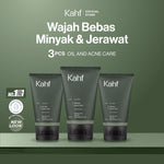 [SPECIAL 11.11 : B3G4 - KAHF BUNDLE 3IN1 PAKET FACIAL WASH] Triple Pack Face Wash 100 ml - Sabun Cuci Muka Pria Brightening, Acne, Oily, Comedo, Sensitive Skin - Wajah Glowing, Jerawat Hilang, Bebas Minyak - Gentle Cleanser Low pH for Daily Use