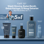 [KAHF BUNDLE 5IN1 PAKET PERAWATAN DAILY USE ESSENTIALS : WAJAH GLOWING, BADAN BERSIH, BEBAS KERINGAT, & WANGI SEHARIAN] Paket Personal Care (Face Wash + Sunscreen + Body Wash + Deodorant + Eau de Toilette) - Suitable for Daily Use