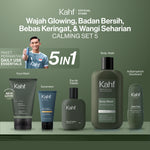 [CREATOR'S PICK - KAHF BUNDLE 5IN1 PAKET PERAWATAN DAILY USE ESSENTIALS : WAJAH GLOWING, BADAN BERSIH, BEBAS KERINGAT, & WANGI SEHARIAN] Paket Personal Care (Face Wash + Sunscreen + Body Wash + Deodorant + Eau de Toilette) - Suitable for Daily Use