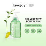 Lavojoy Solve It Now Body Wash | Sabun Mandi Cair Untuk Melembabkan Kulit Sensitif,  Merawat Kulit Berjerawat Dan Menghaluskan Tekstur Kulit Kasar | Mengandung Amino Acid, AHA, BHA Dan Zinc PCA