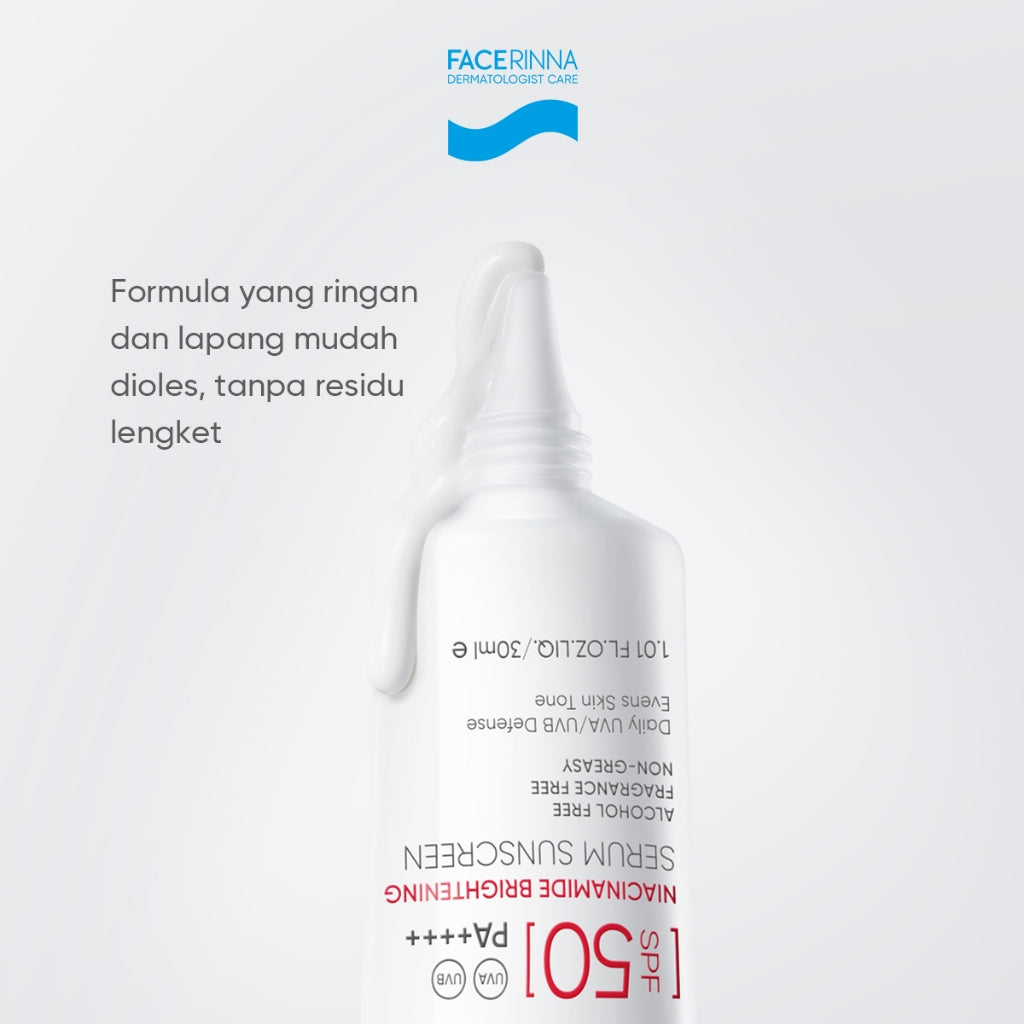 Facerinna Niacinamide Brightening Serum Sunscreen 30ml SPF 50 PA++++ | Proteksi UV Daily Physical