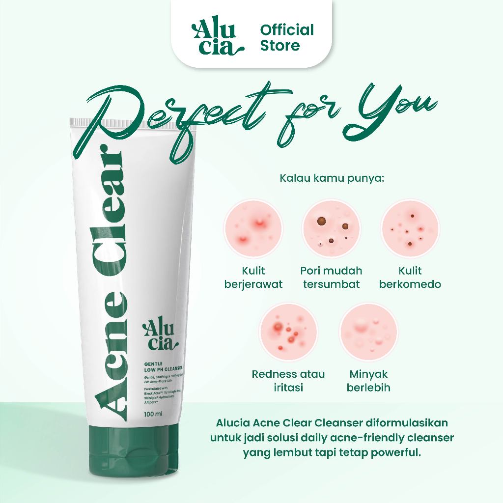 [BUNDLE ACNE & GLOW] ALUCIA Well-Glow! and Acne Clear Gentle Low pH Cleanser with 1% Salicylic Acid Facial Face Wash Sabun Cuci Muka Acne Prone Skin Normal Sensitive Skin Low pH 5.0 - 5.5 by Alucia Official