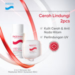 FACERINNA 2pcs Skincare Duo | Moisturizer + Sunscreen | B5 Repair Niacinamide Brightening Proteksi UV Daily UV Defense Physical Sunscreen Menyerap Cepat Mencerahkan Fades Dark Spots Tone Up Cream Sunscreen Wajah Sunblock Kulit Berminyak berjerawat/Sensiti