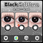 [0.00~-6.00]MAGISTER SOFTLENS HITAM 14MM-14.5MM SOFTLENS MINUS