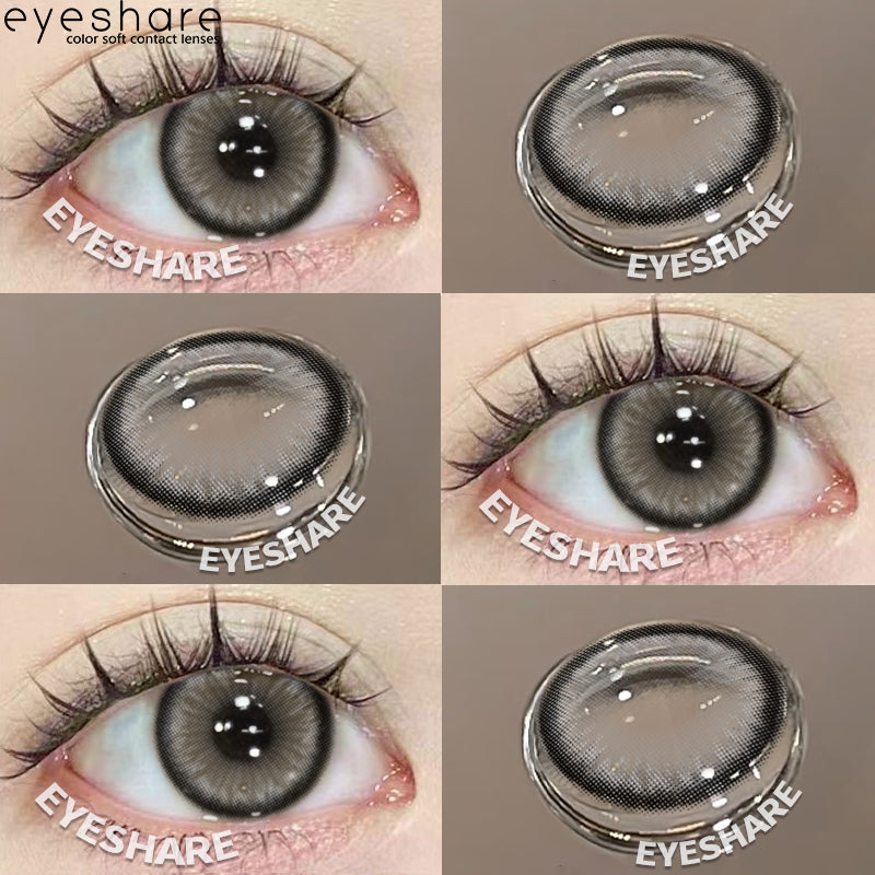 Eyeshare Softlens Minus(0.00~-10.00) 14.5mm Gray Brown Minus Softlen Diamond Big Eyes
