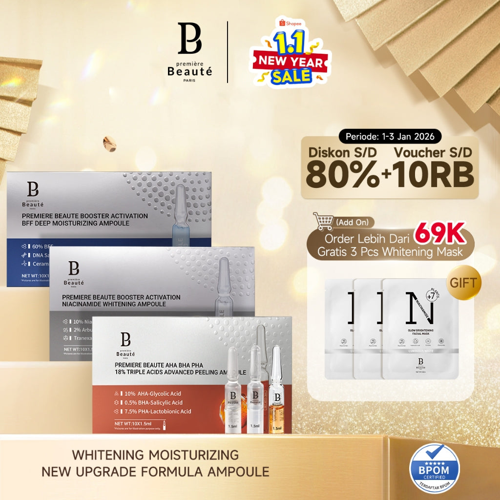 PREMIERE BEAUTE [New Formula] New Booster Activation Ampoule 10x1.5ml Serum 10% NIACINAMIDE 2% ALPHA-ARBUTIN Essence Moisturizing/ Whitening/Repair COLLAGEN DNA SALMON CERAMIDE 5X NIACINAMIDE ALPHA-ARBUTIN RETINAL ACTOSOME RETINOL COLLAGEN Brightening